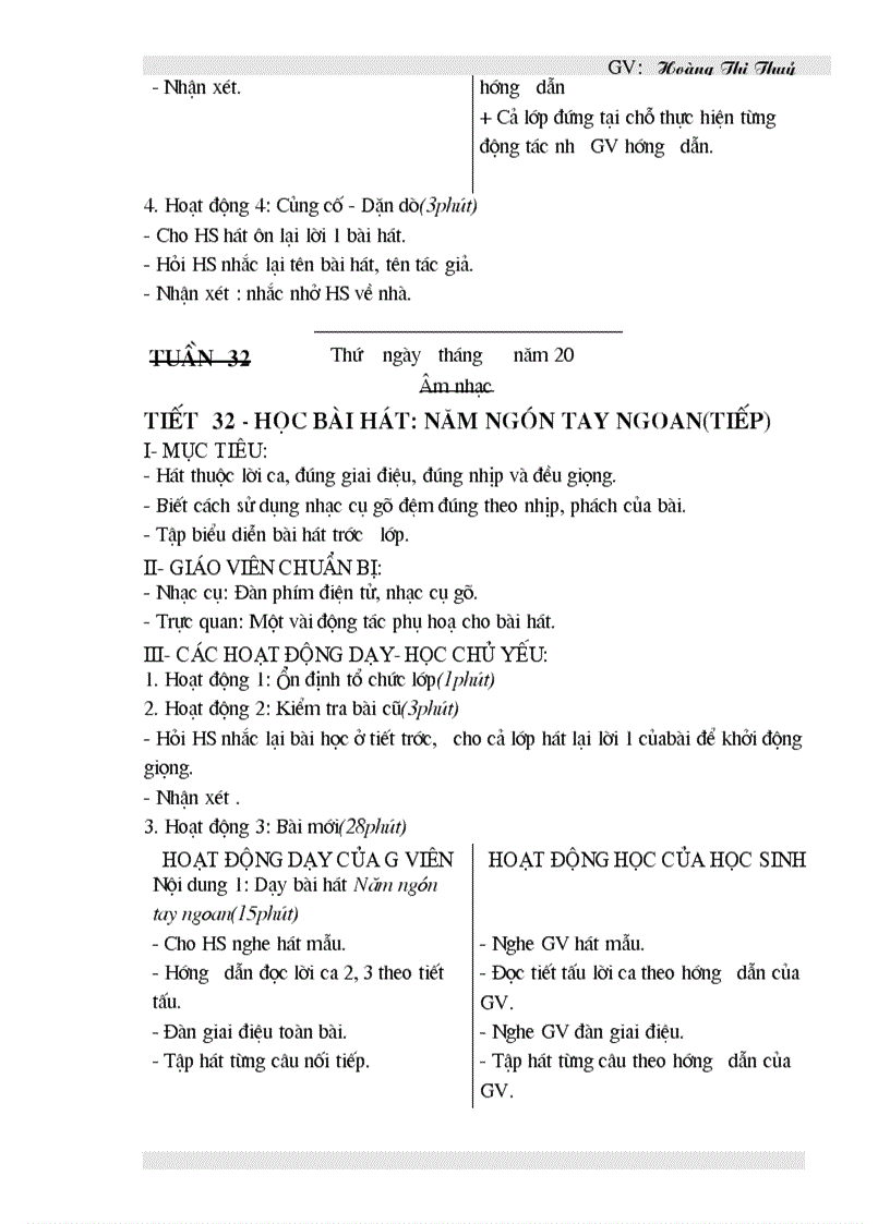 image for page Giáo án âm nhạc lớp 1