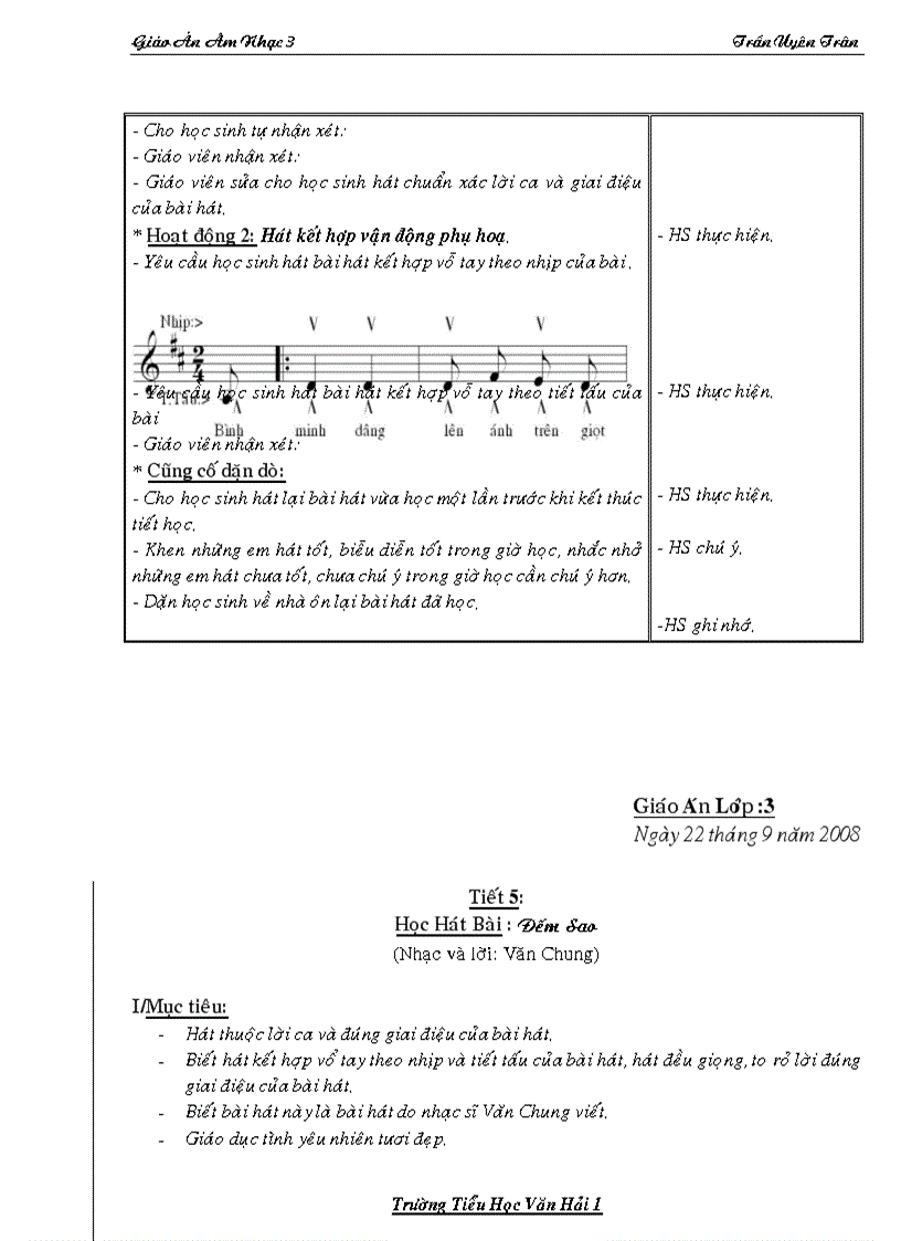 image for page Giáo Án Âm Nhạc Lớp 3