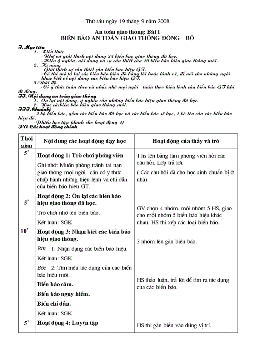 image for page Giáo án an toàn giao thông lớp 5 năm học 2010 2011