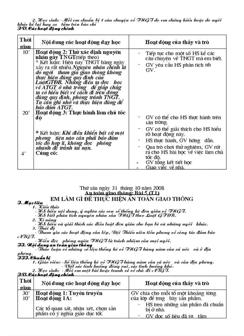 image for page Giáo án an toàn giao thông lớp 5 năm học 2010 2011