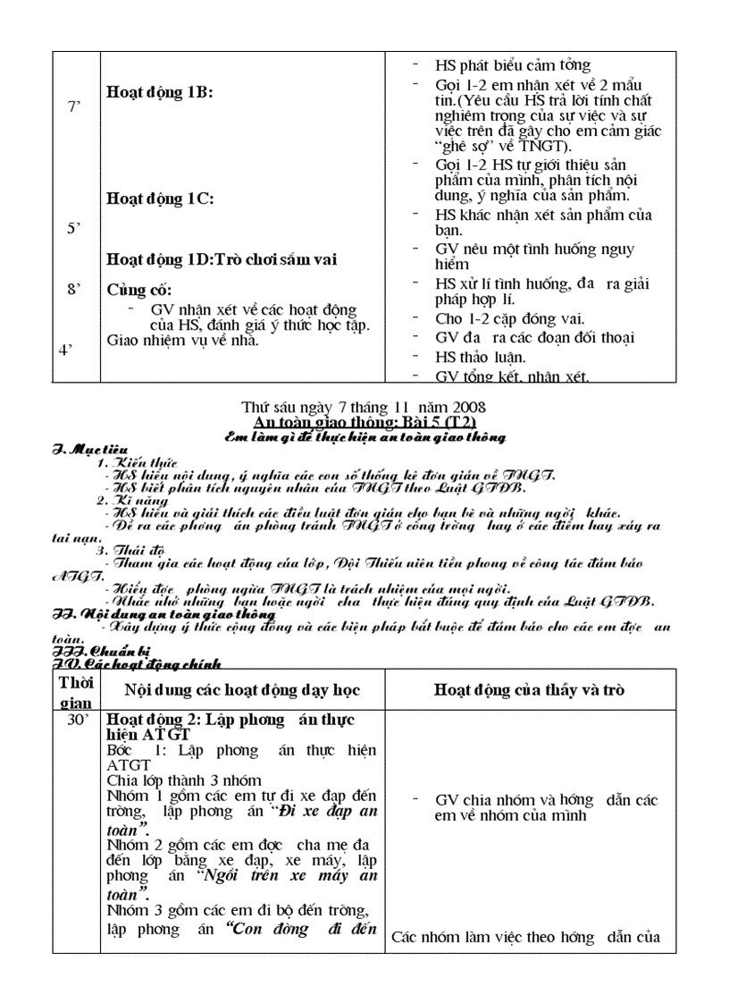 image for page Giáo án an toàn giao thông lớp 5 năm học 2010 2011