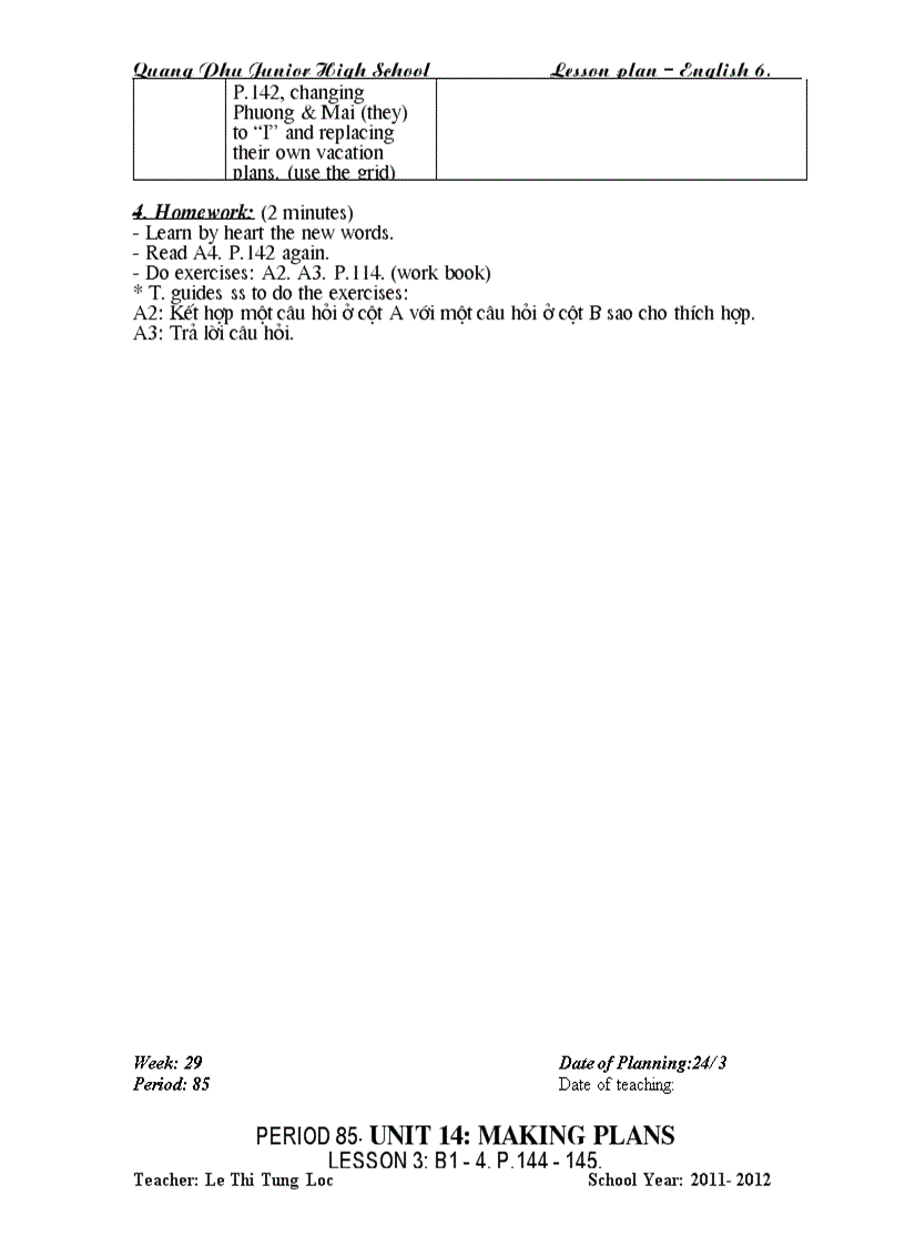 image for page Giao an anh 6 unit 14