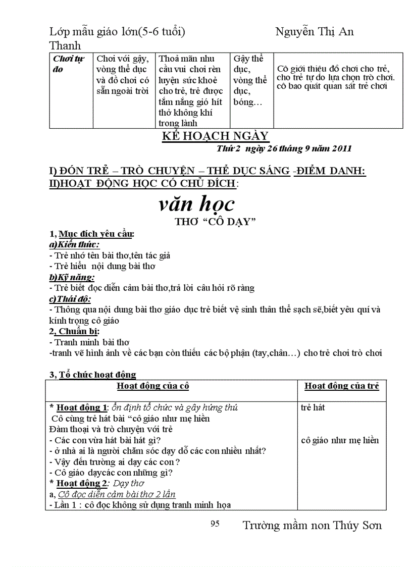 image for page Giáo án chủ đề bản thân 3 tuan