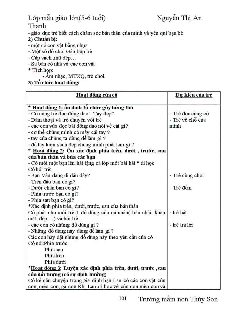 image for page Giáo án chủ đề bản thân 3 tuan