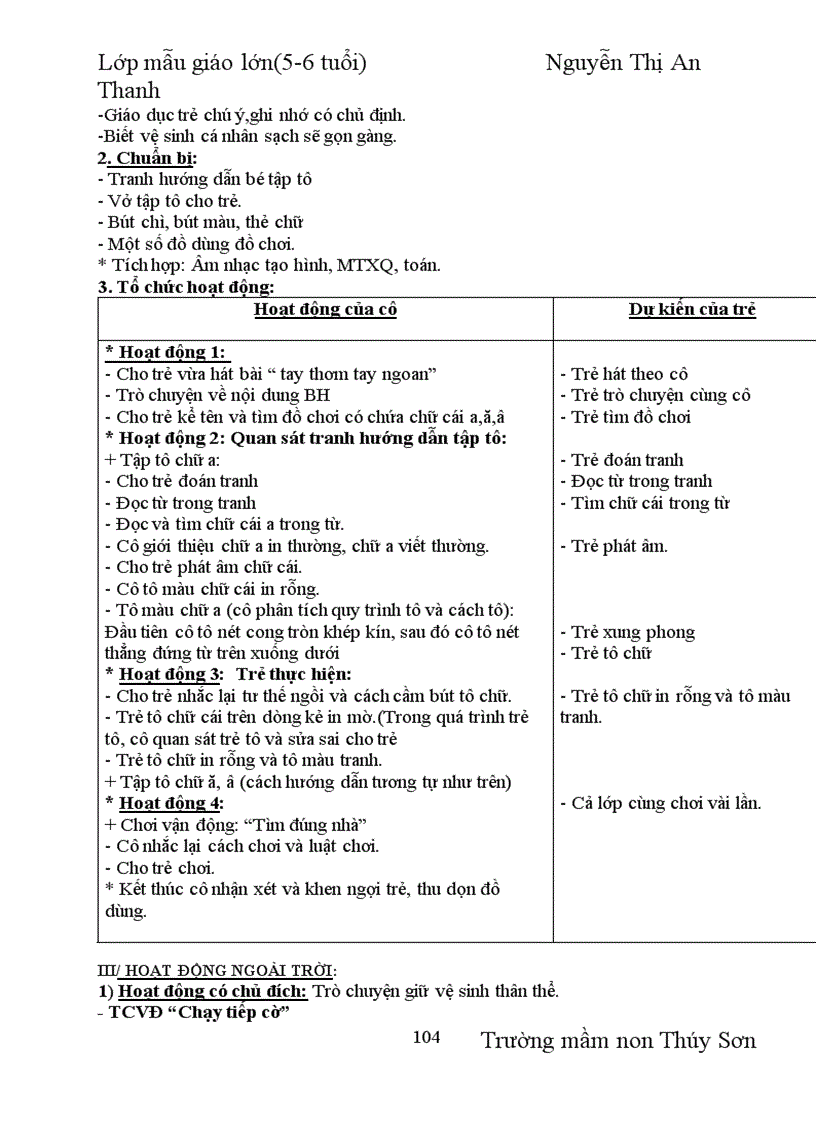 image for page Giáo án chủ đề bản thân 3 tuan