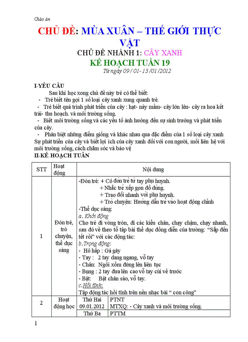 image for page Giao an chu de cay xanh