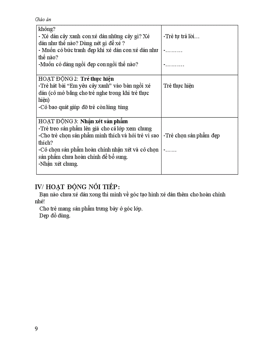 image for page Giao an chu de cay xanh