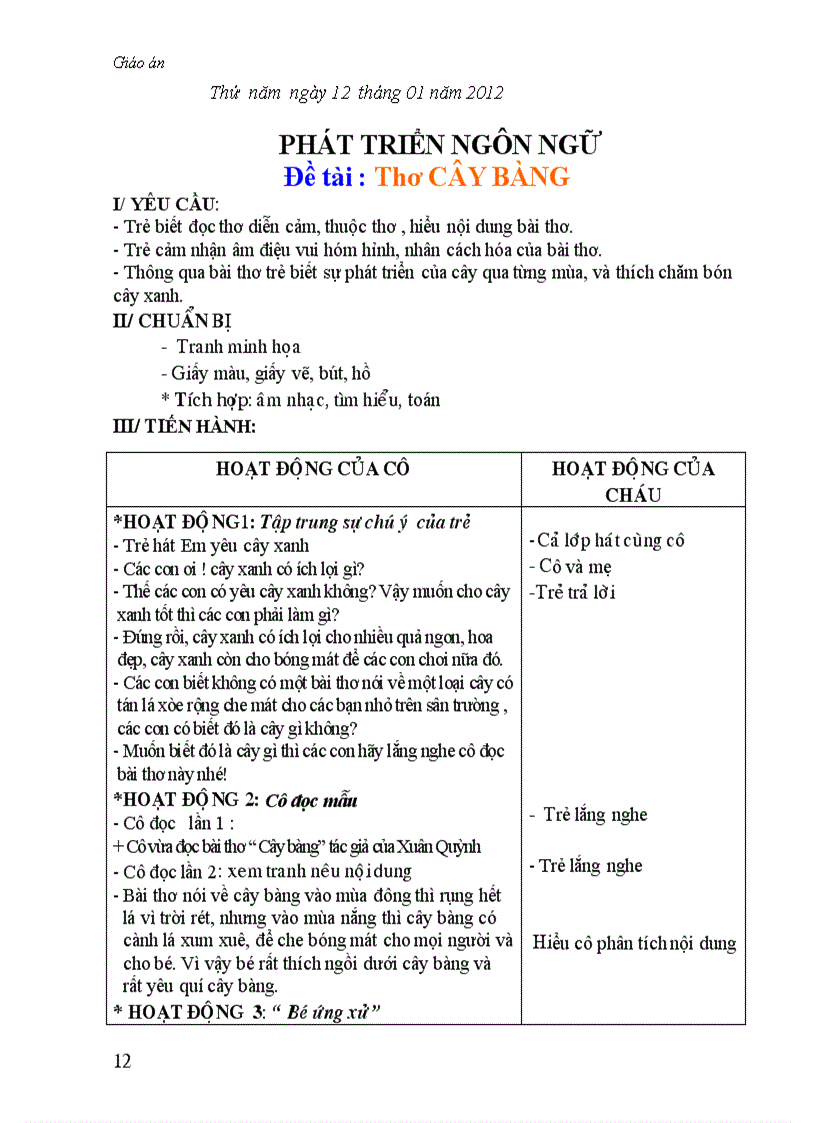 image for page Giao an chu de cay xanh