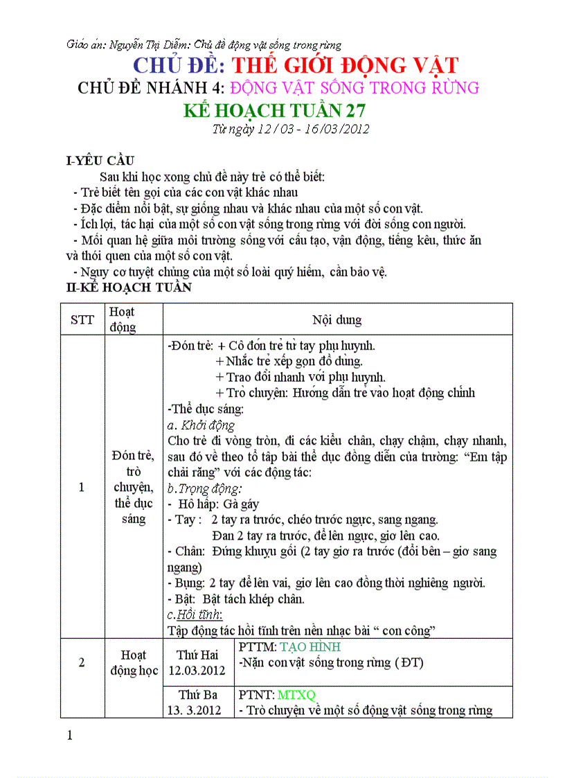 image for page Giao an chu de dong vat song trong rung