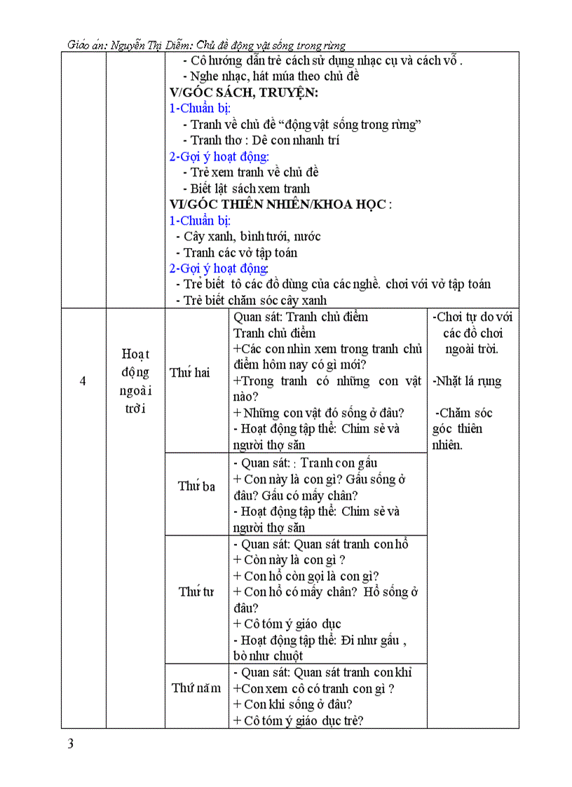 image for page Giao an chu de dong vat song trong rung