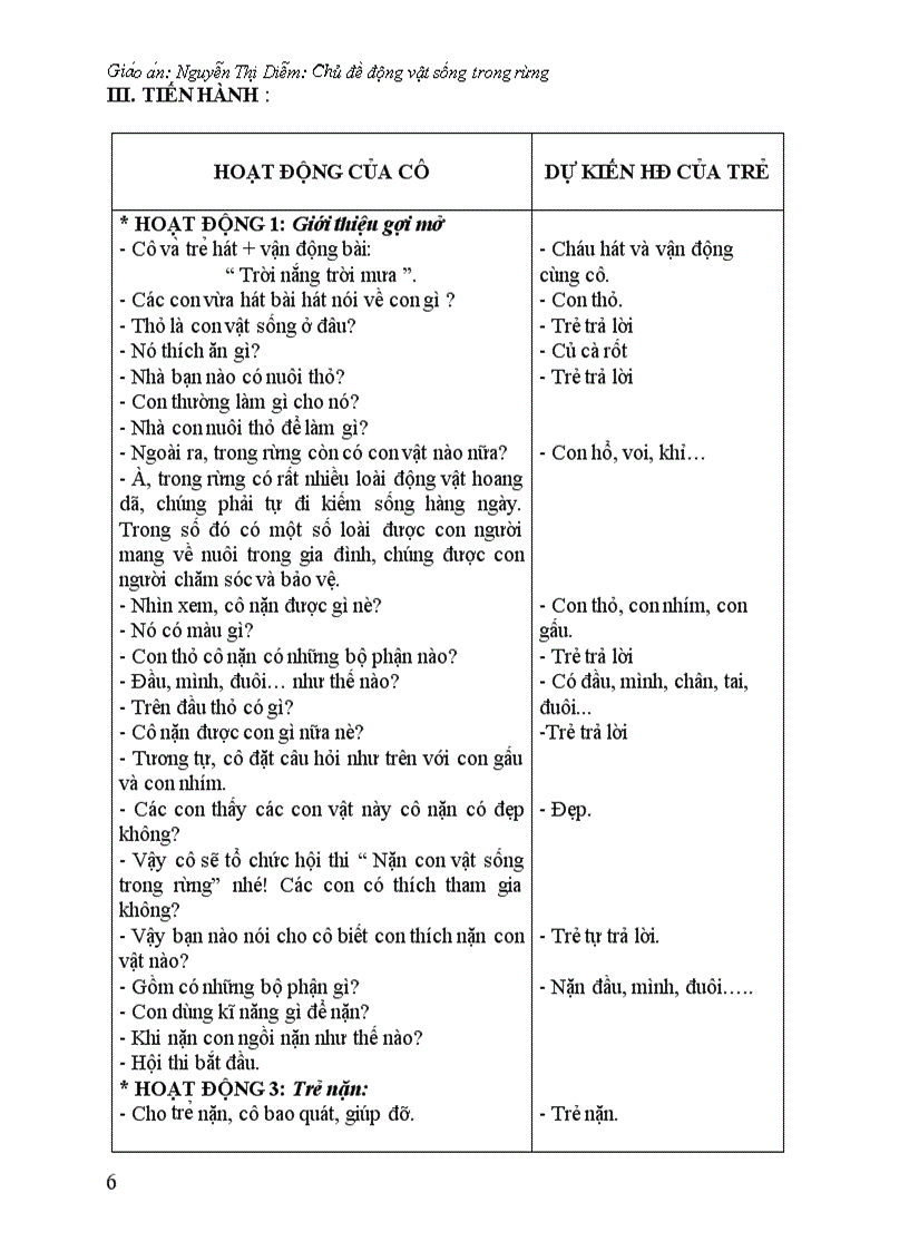 image for page Giao an chu de dong vat song trong rung