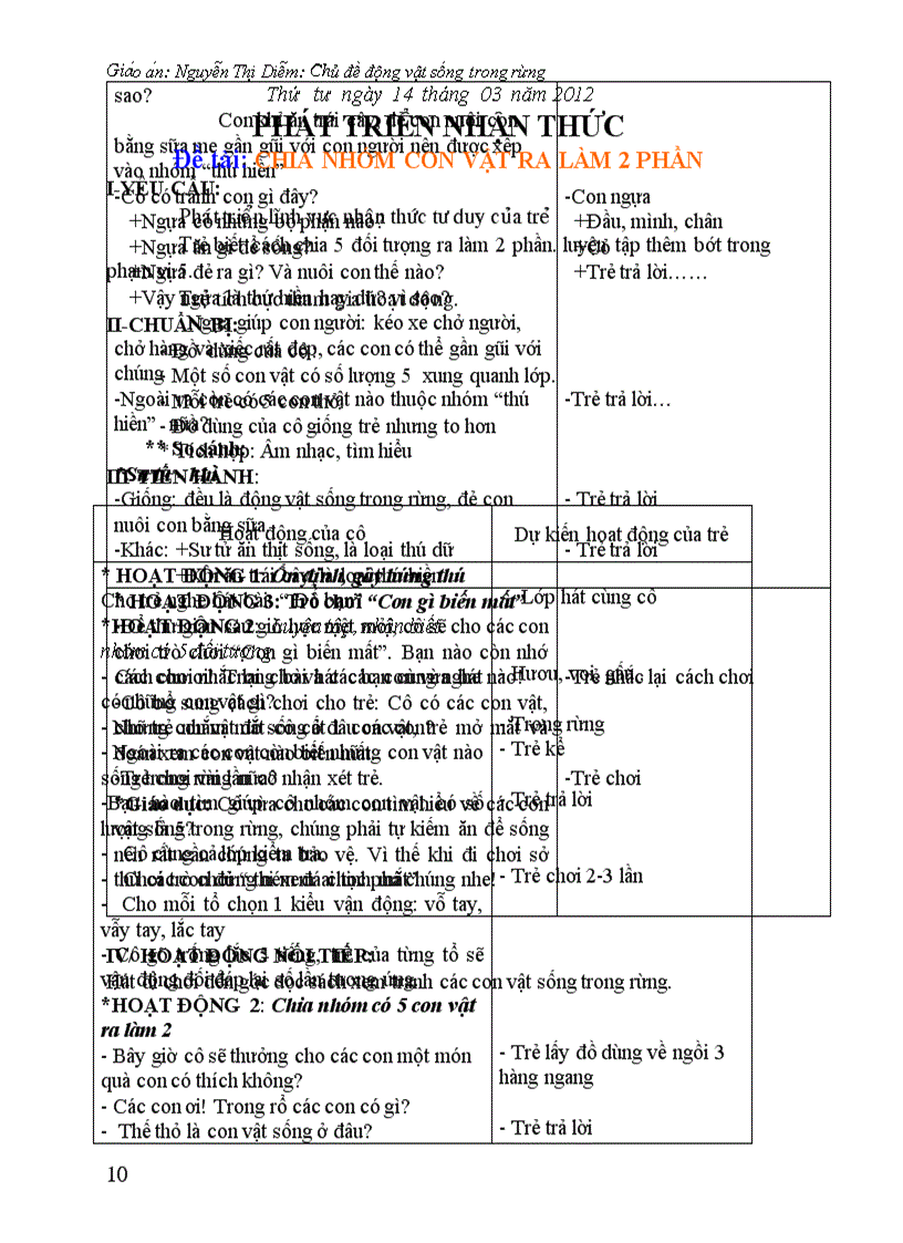 image for page Giao an chu de dong vat song trong rung