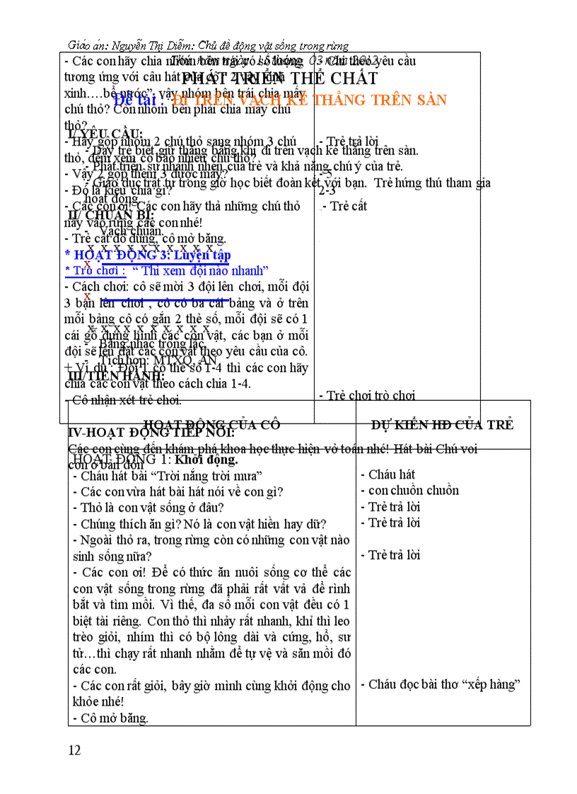 image for page Giao an chu de dong vat song trong rung