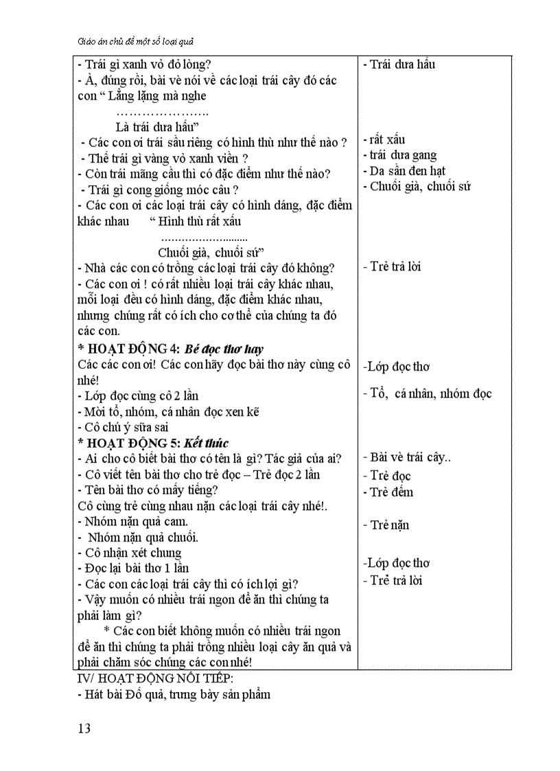 image for page Giao an chu de mot so loai qua