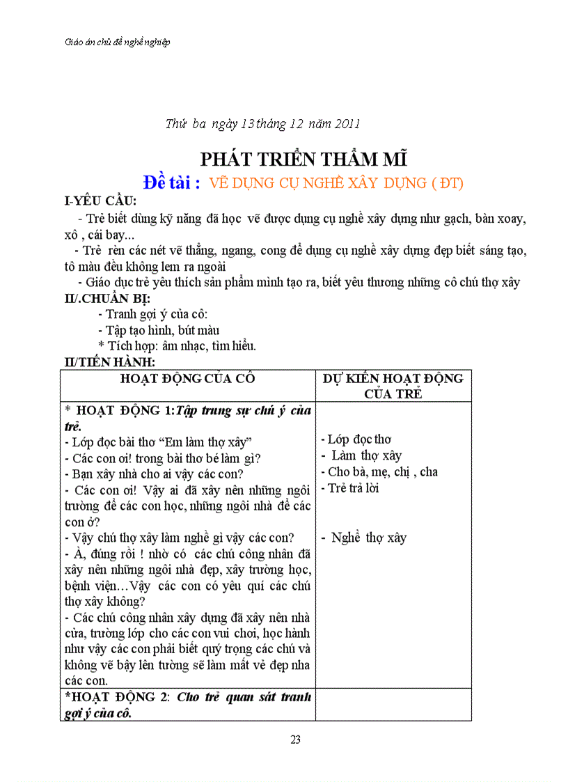 image for page Giao an chu de nghe nghiep tron bo