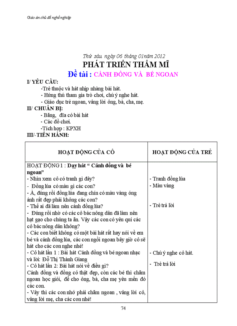 image for page Giao an chu de nghe nghiep tron bo