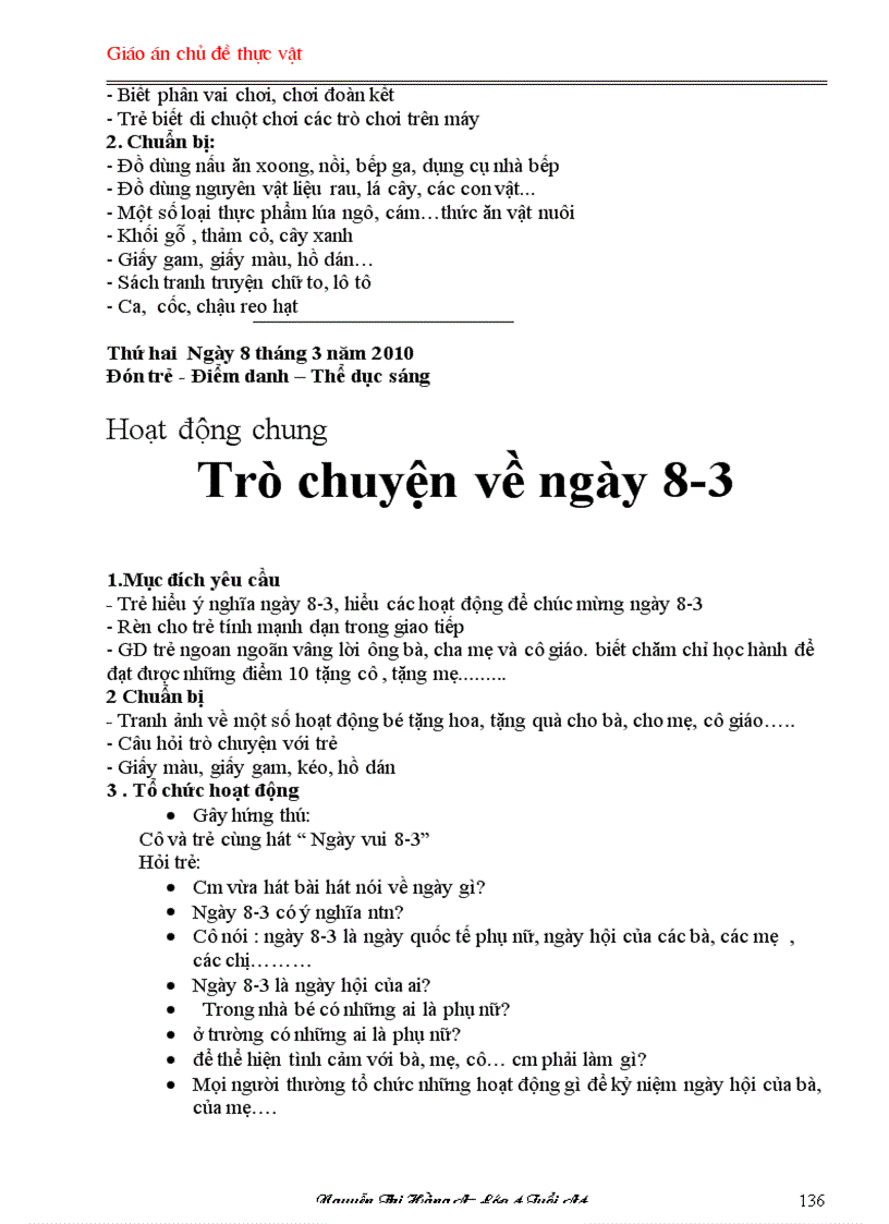 image for page Giao an chu de thuc vat