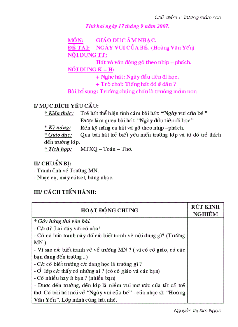 image for page Giáo án chủ điểm 1