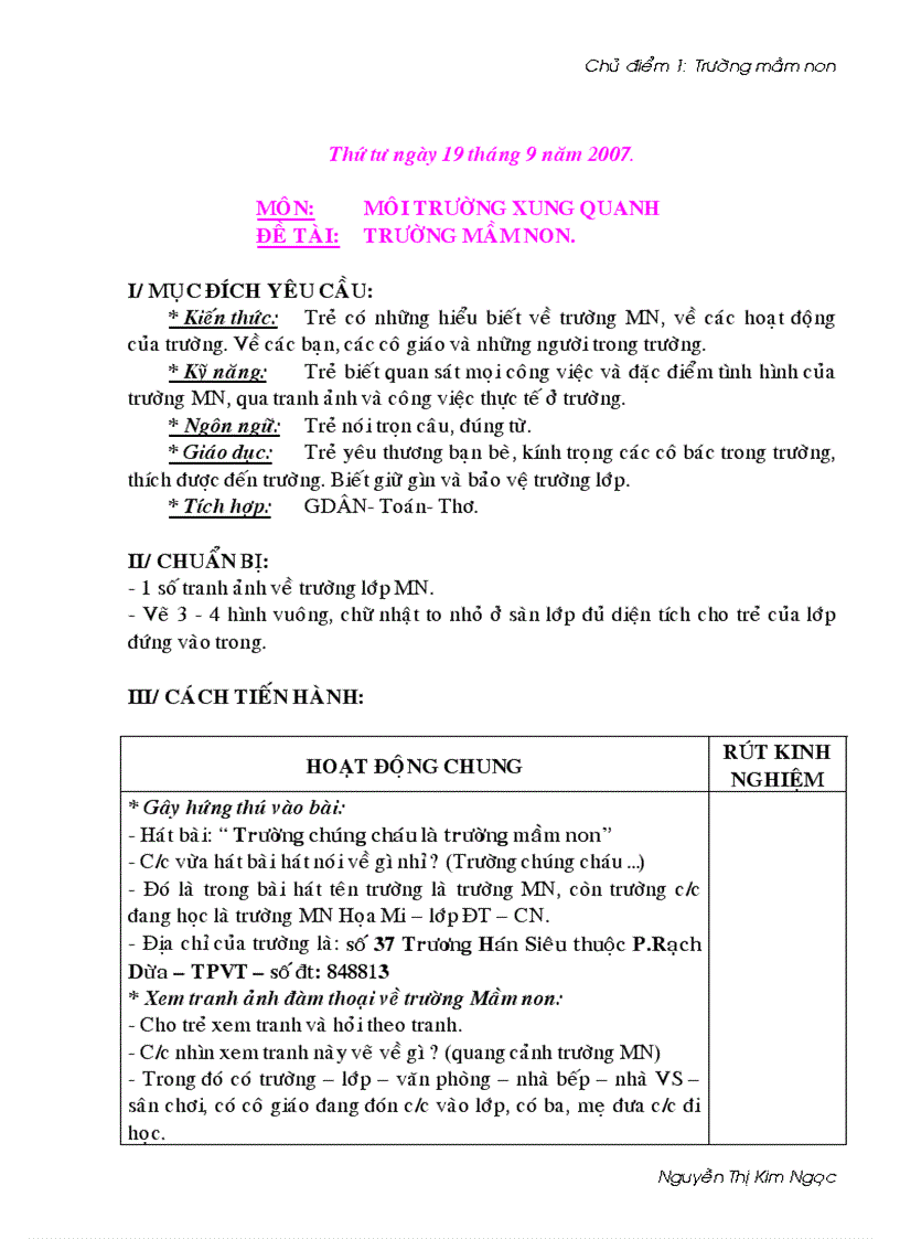 image for page Giáo án chủ điểm 1