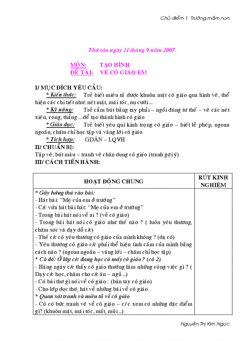 image for page Giáo án chủ điểm 1