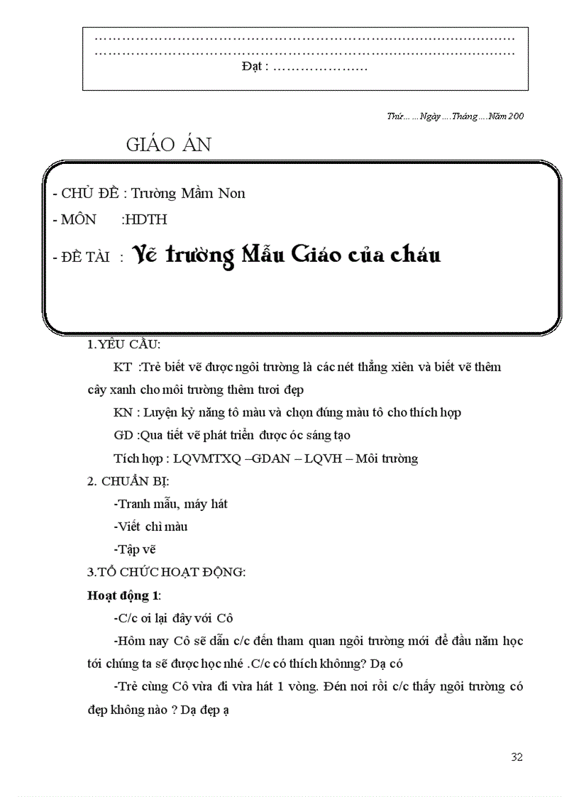 image for page Giáo án chủ điểm MN