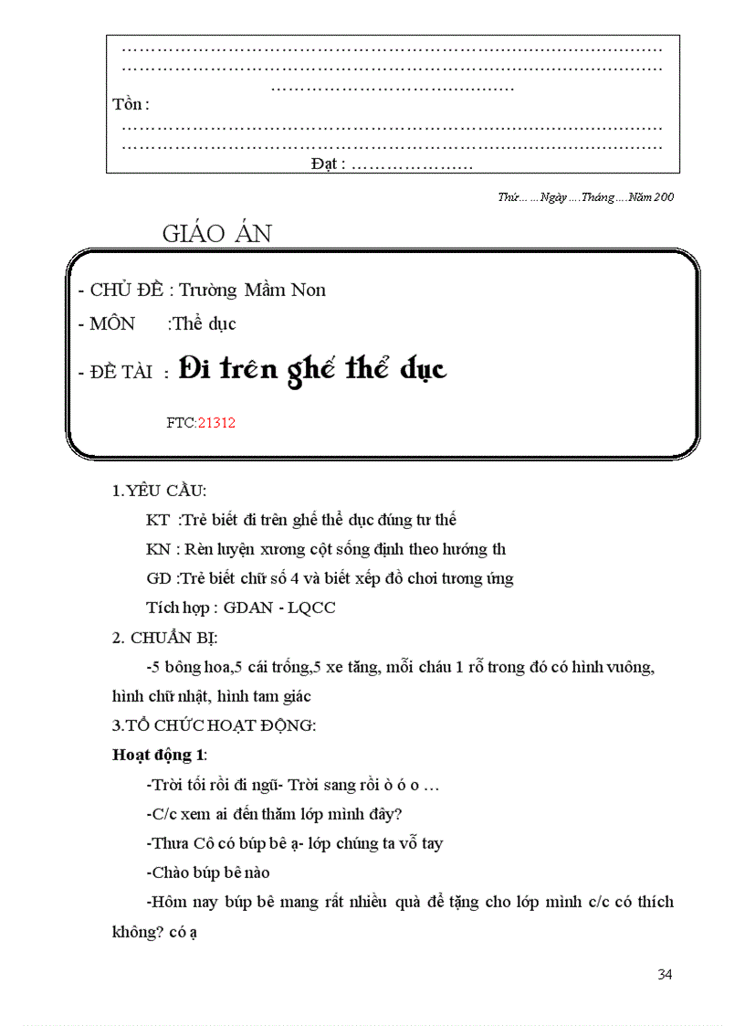 image for page Giáo án chủ điểm MN