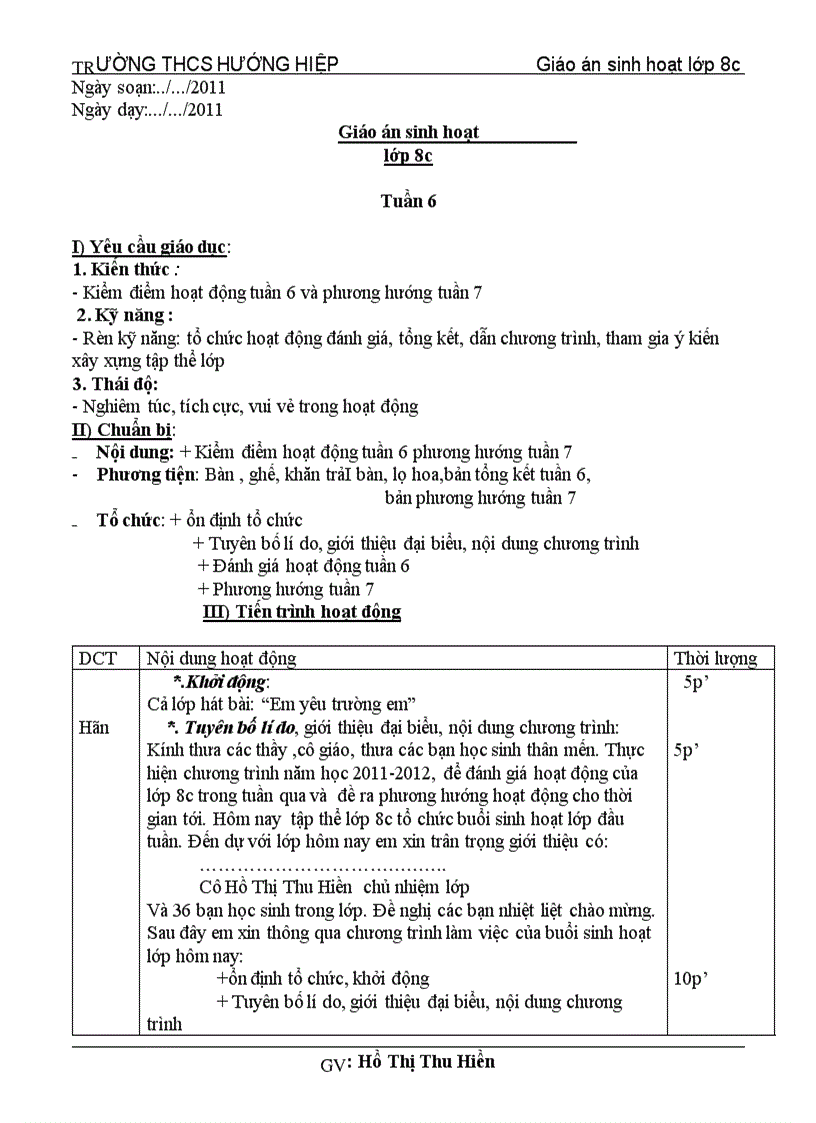 image for page Giao an chu nhiem