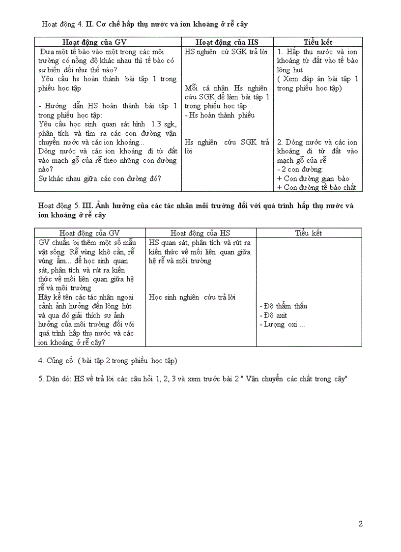 Giáo Án Chuẩn Sinh Học Lớp 11