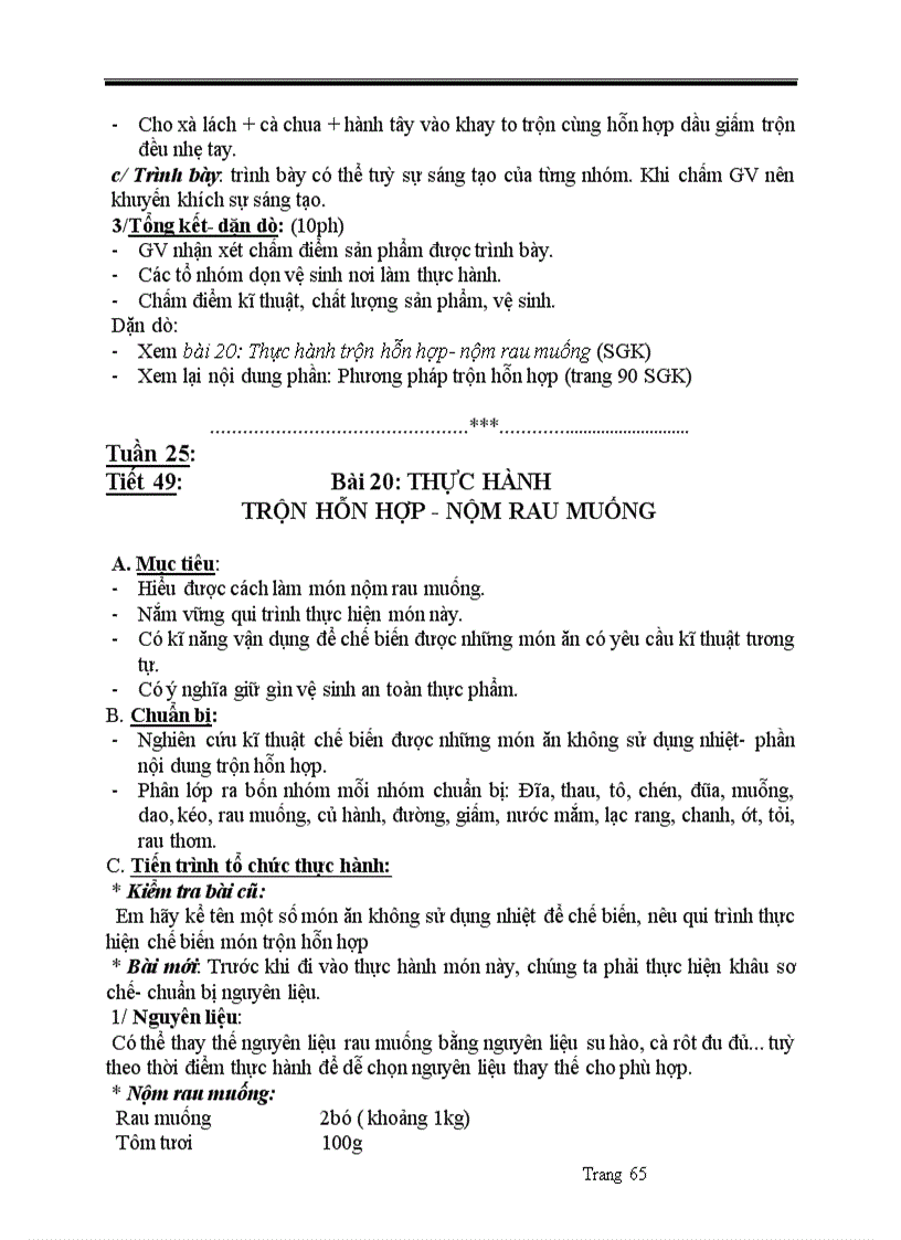 image for page Giáo án công nghệ 6 theo chuẩn kỹ năng kiến thức 2010