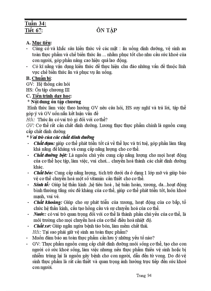 image for page Giáo án công nghệ 6 theo chuẩn kỹ năng kiến thức 2010