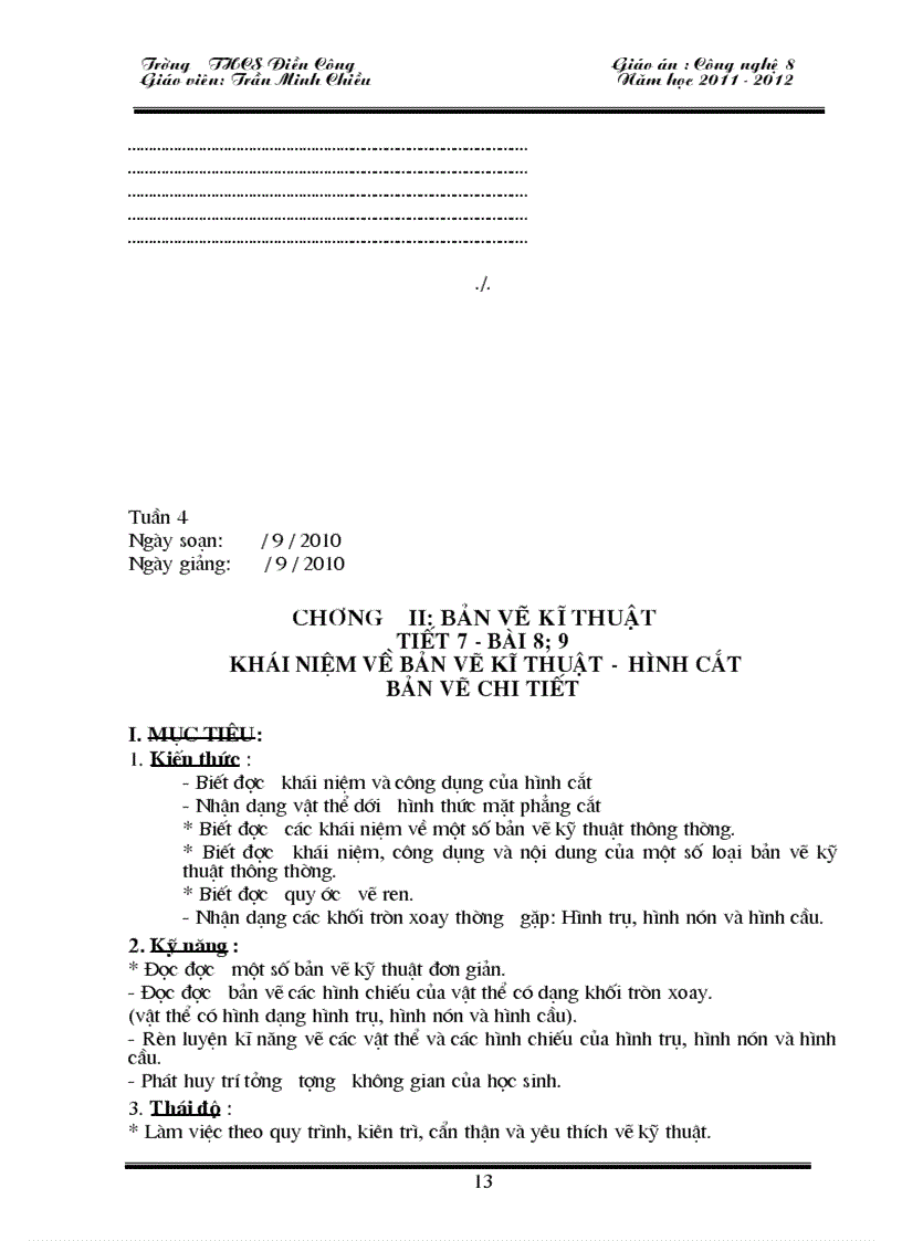 image for page Giao an cong nghe 8 2011 2012