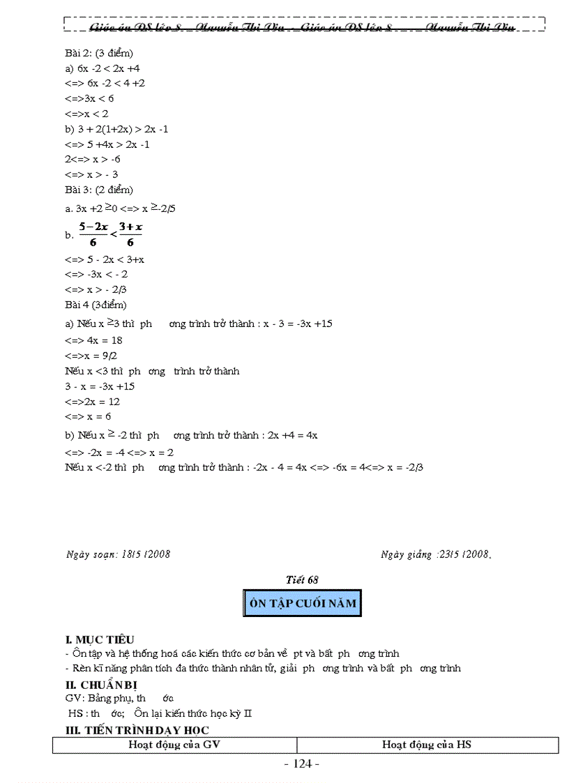 image for page Giáo án đại số 8 kỳ 2