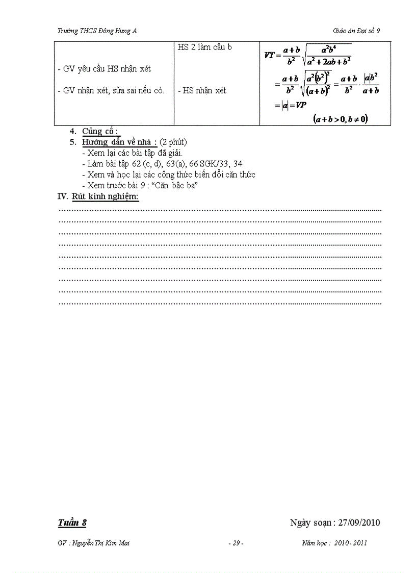 image for page Giáo án Đại số 9 Chương I đúng chuẩn 100