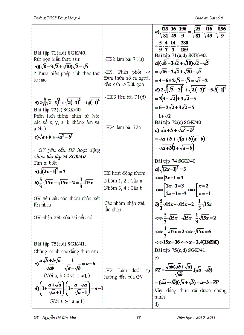 image for page Giáo án Đại số 9 Chương I đúng chuẩn 100