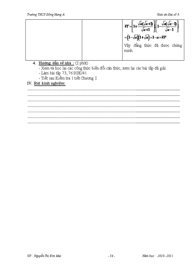 image for page Giáo án Đại số 9 Chương I đúng chuẩn 100