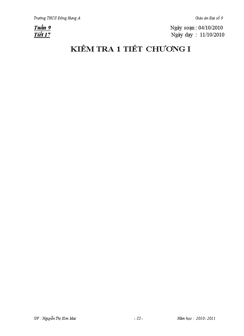 image for page Giáo án Đại số 9 Chương I đúng chuẩn 100