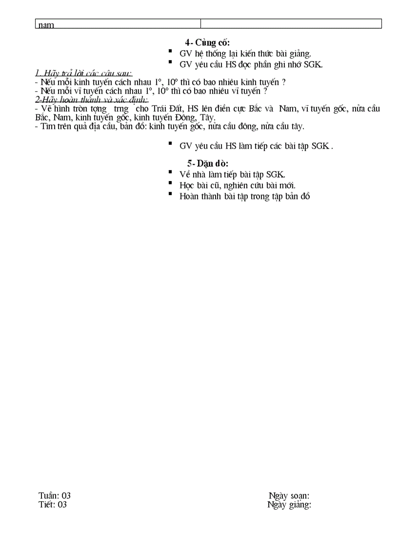 image for page Giáo án địa 6 từ tiết 1 11 soạn theo chuẩn KT KN