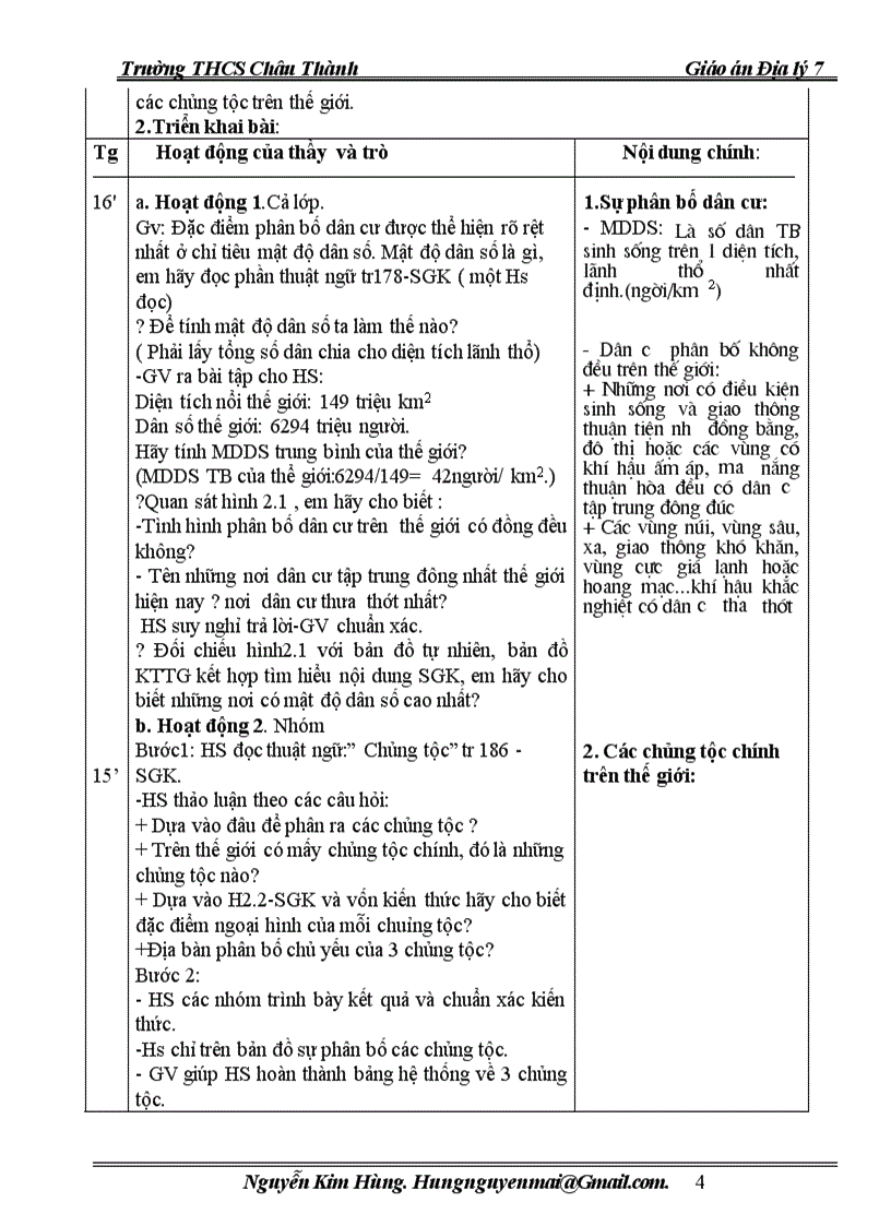 image for page Giáo án địalí 7 chuẩn kiến thức