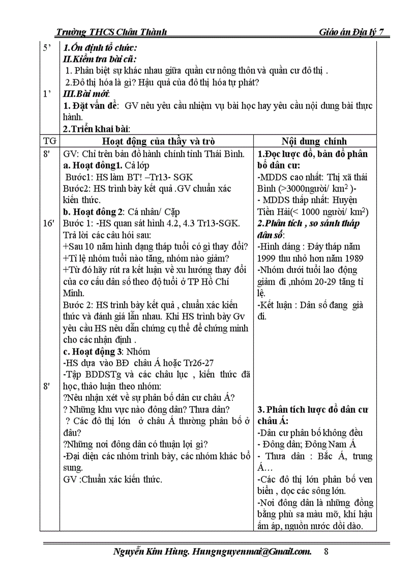 image for page Giáo án địalí 7 chuẩn kiến thức