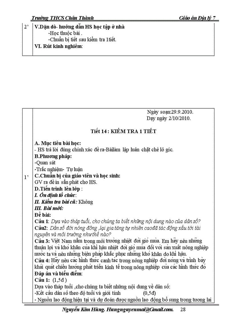 image for page Giáo án địalí 7 chuẩn kiến thức