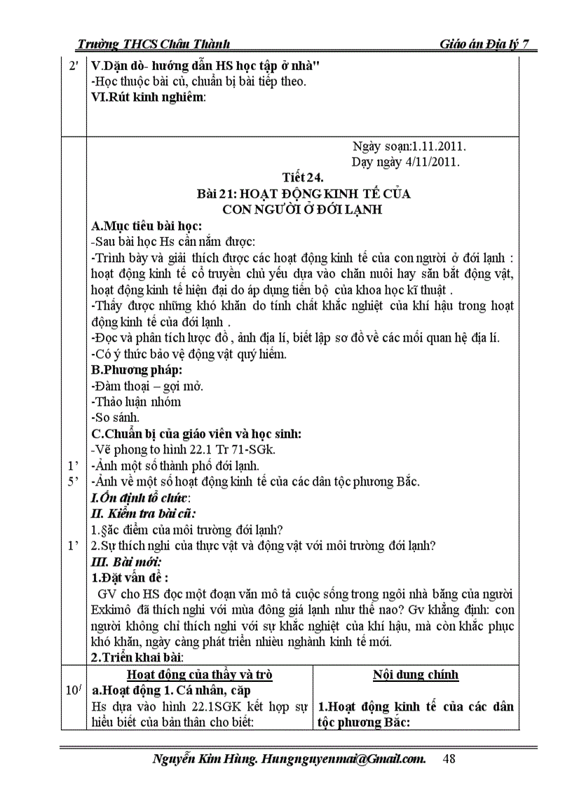 image for page Giáo án địalí 7 chuẩn kiến thức