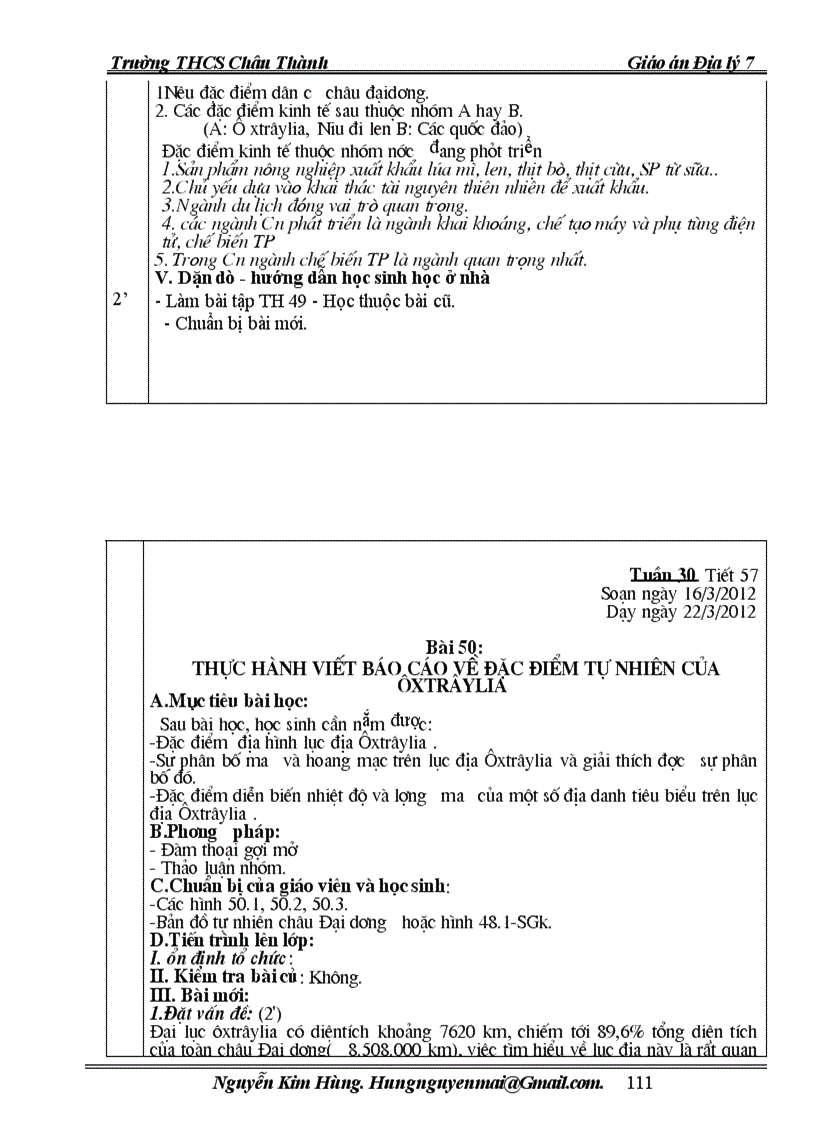 image for page Giáo án địalí 7 chuẩn kiến thức