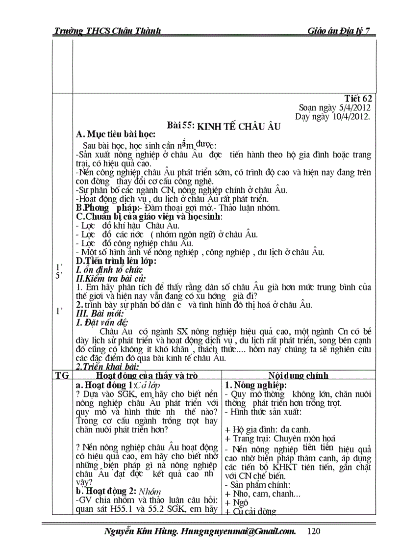 image for page Giáo án địalí 7 chuẩn kiến thức