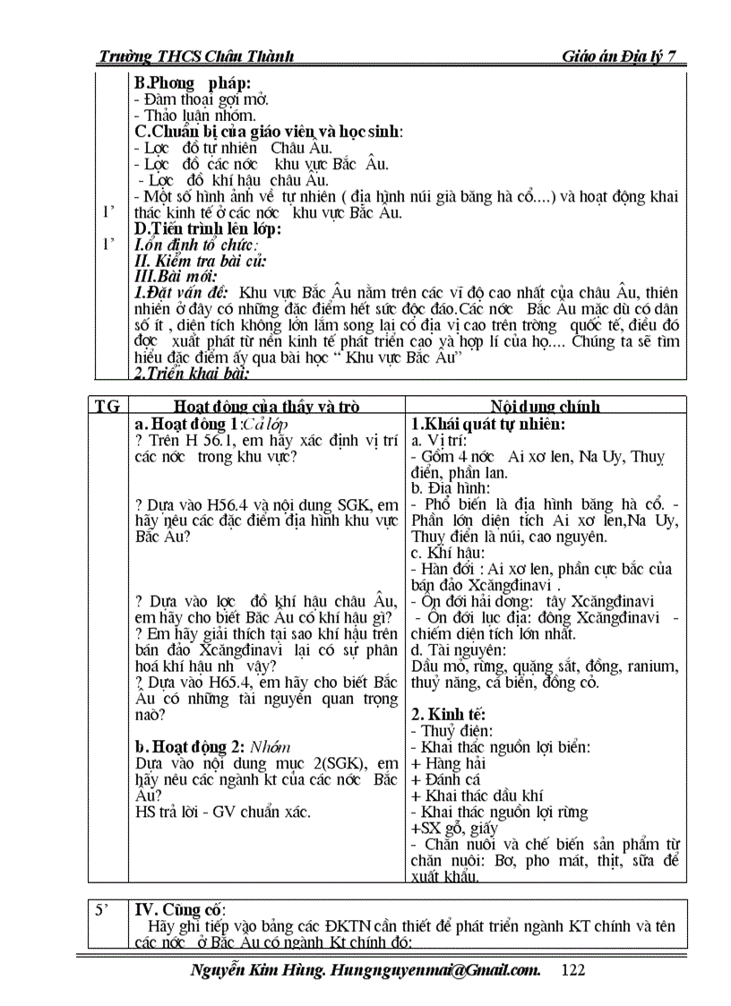 image for page Giáo án địalí 7 chuẩn kiến thức