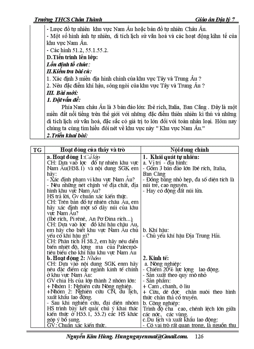 image for page Giáo án địalí 7 chuẩn kiến thức