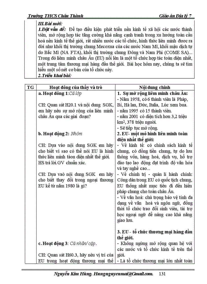 image for page Giáo án địalí 7 chuẩn kiến thức