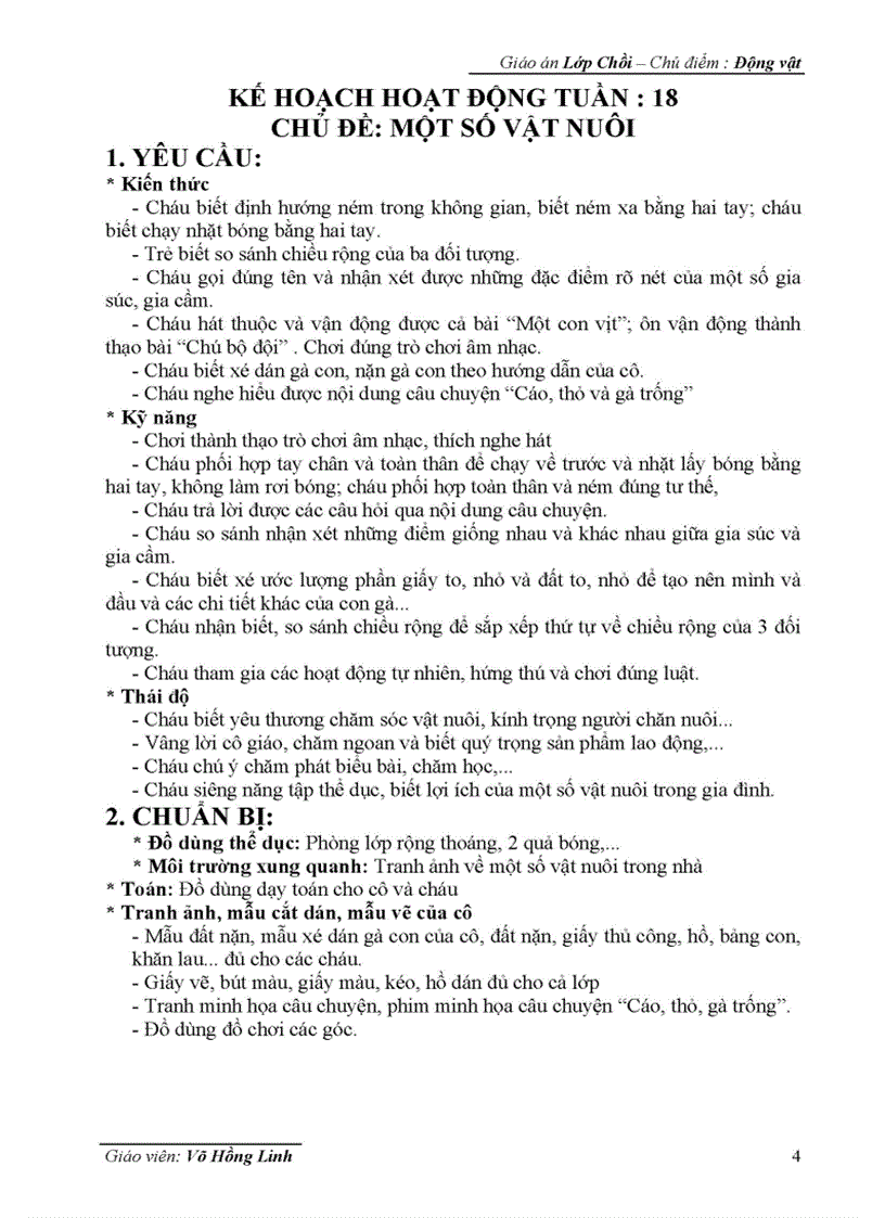 image for page Giáo án Động vật đổi mới