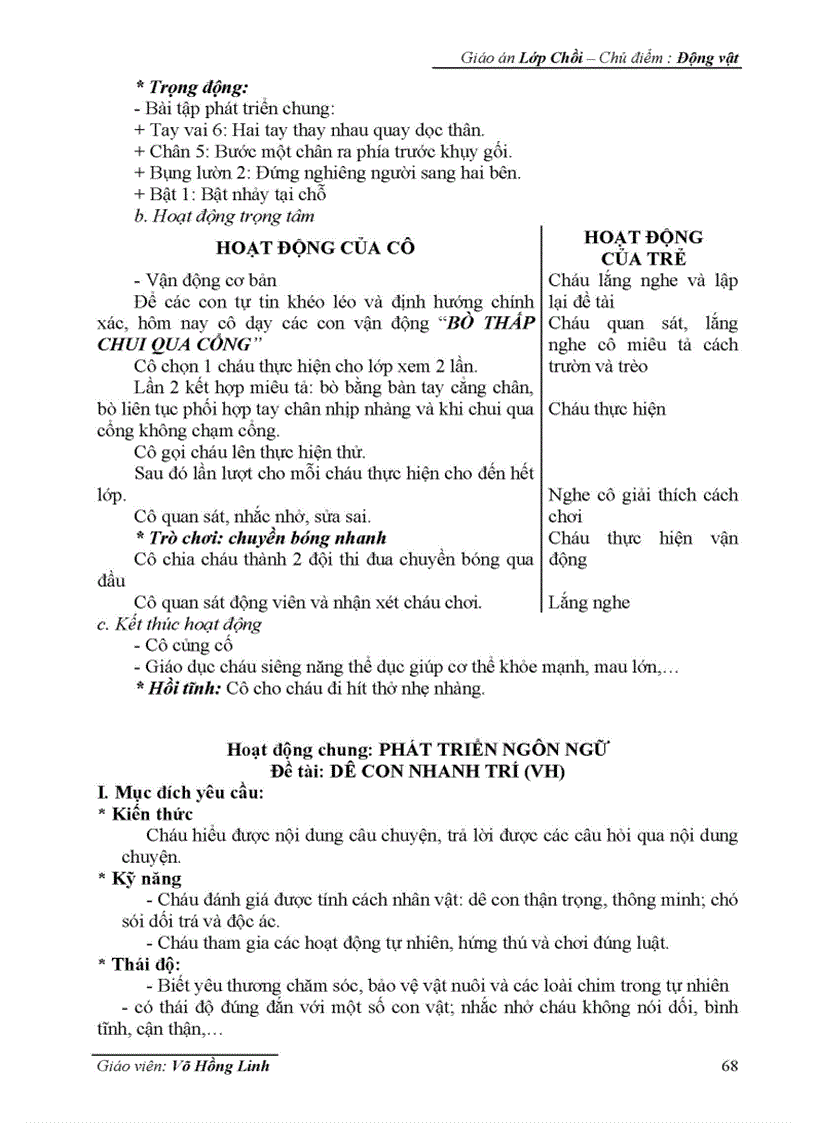 image for page Giáo án Động vật đổi mới
