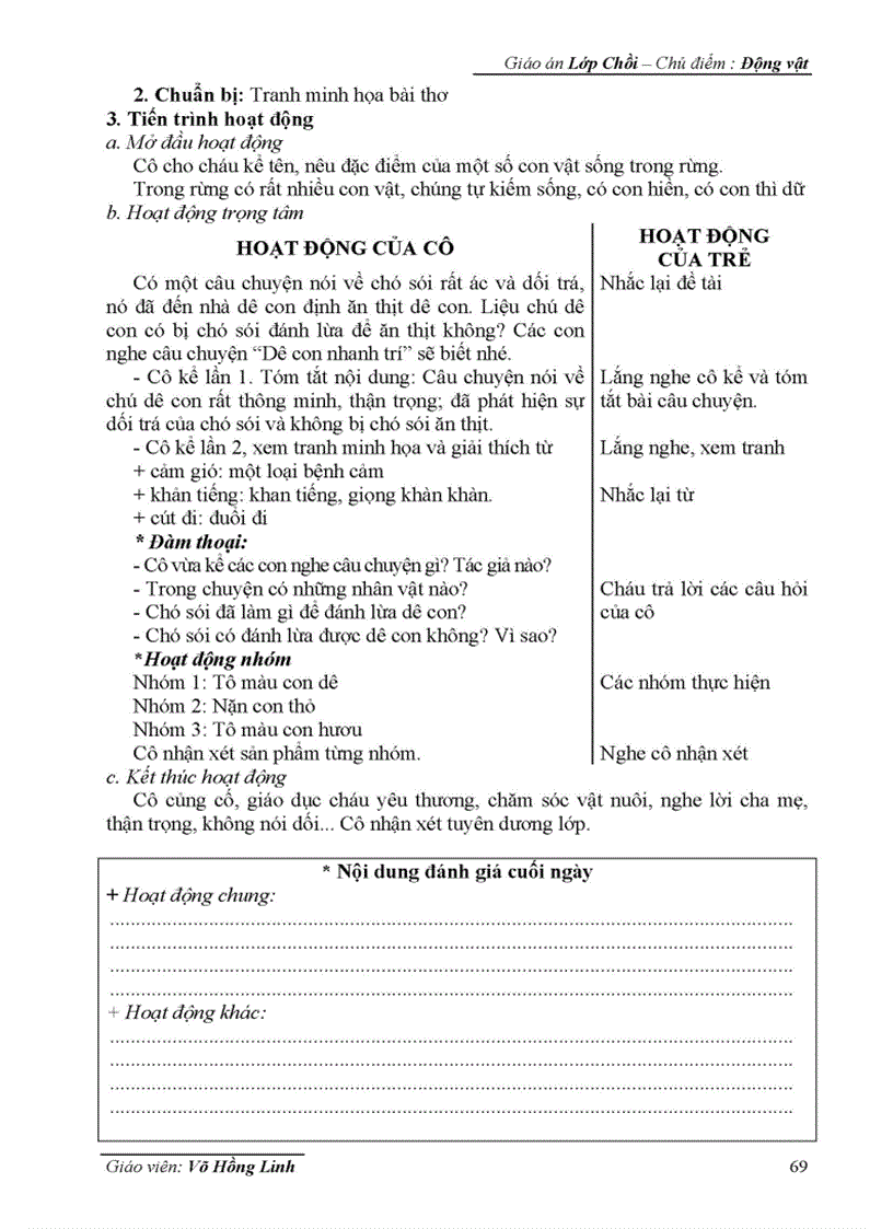 image for page Giáo án Động vật đổi mới