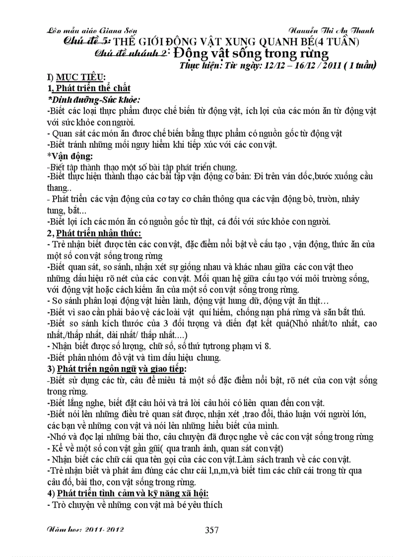 image for page Giáo án động vật sống trong rừng 5 tuổi